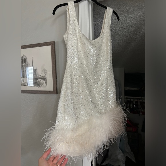 White Nadine Merabi EVIE WHITE DRESS with box - Picture 5 of 6